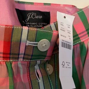 J crew plaid button skirt